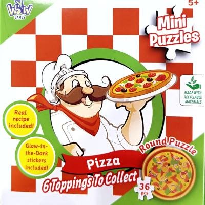 Mini puzzles pizza puzzle enfants enfants objets de collection 36 pièces pizza aléatoire