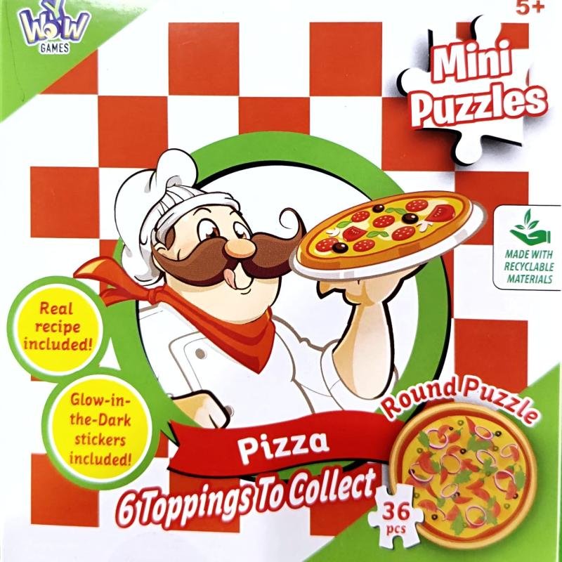 Mini puzzles pizza puzzle enfants enfants objets de collection 36 pièces pizza aléatoire